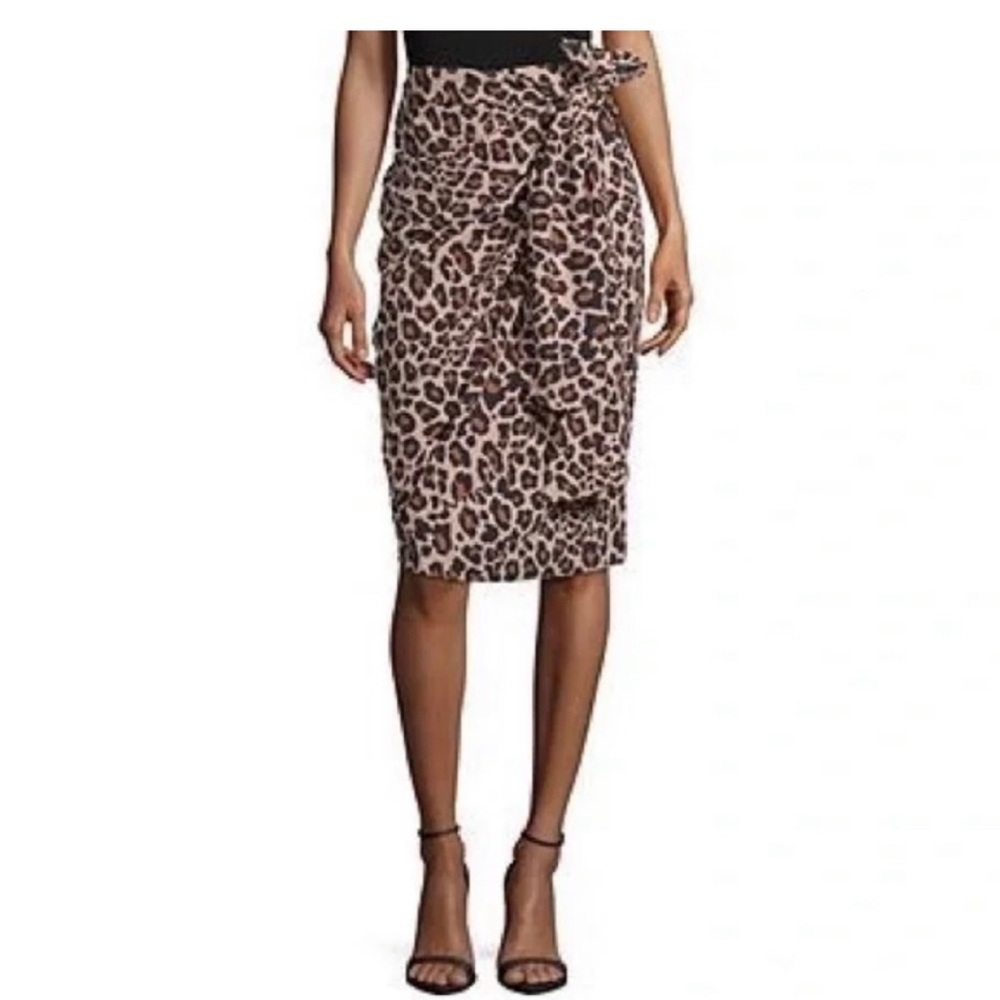 Gorgeous leopard faux wrap pencil skirt